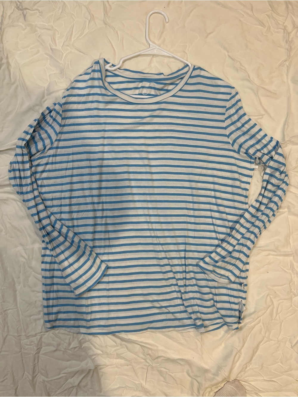 Addison Bay Blue and White Stripe Long Sleeve Size XL